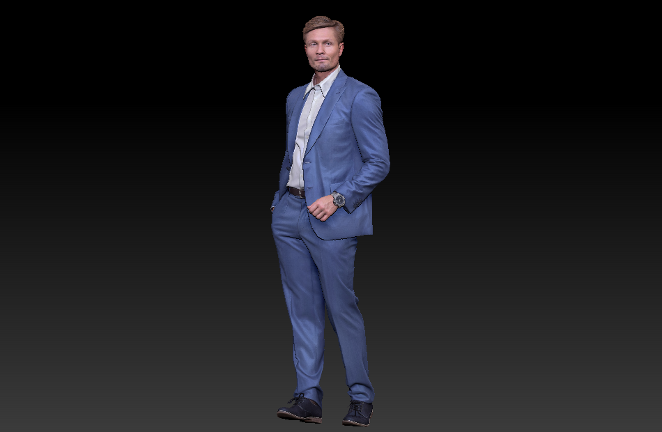 西装男士职业装男人办公室人物3d扫描写实人物模型下载插图