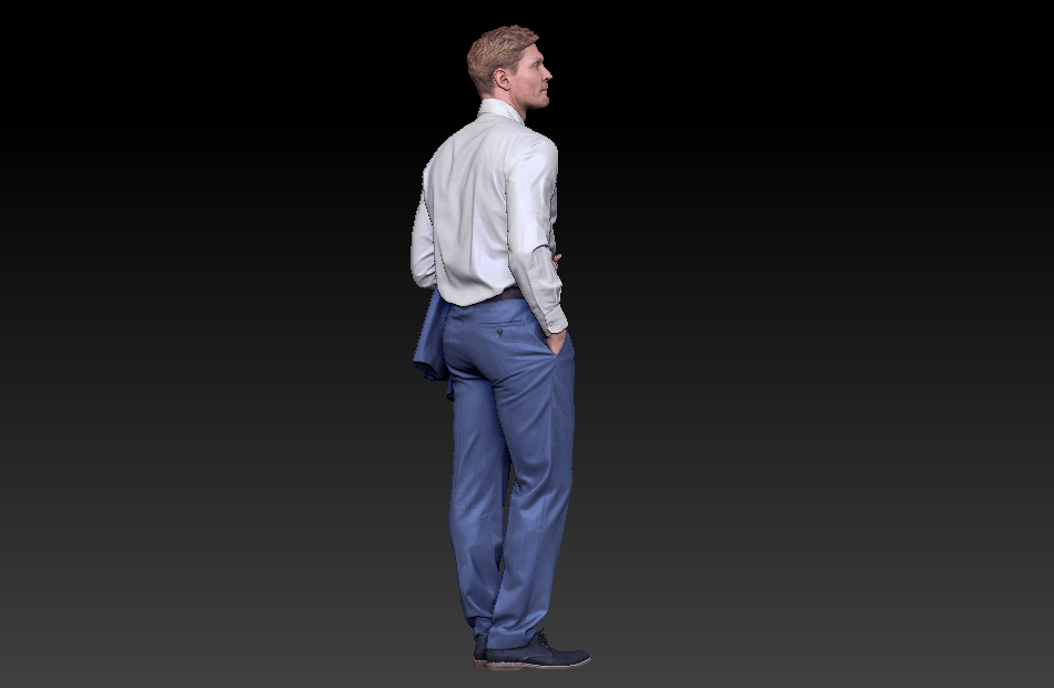 手拿西装男士白衬衫男人职业装男人3d扫描人物模型下载插图2