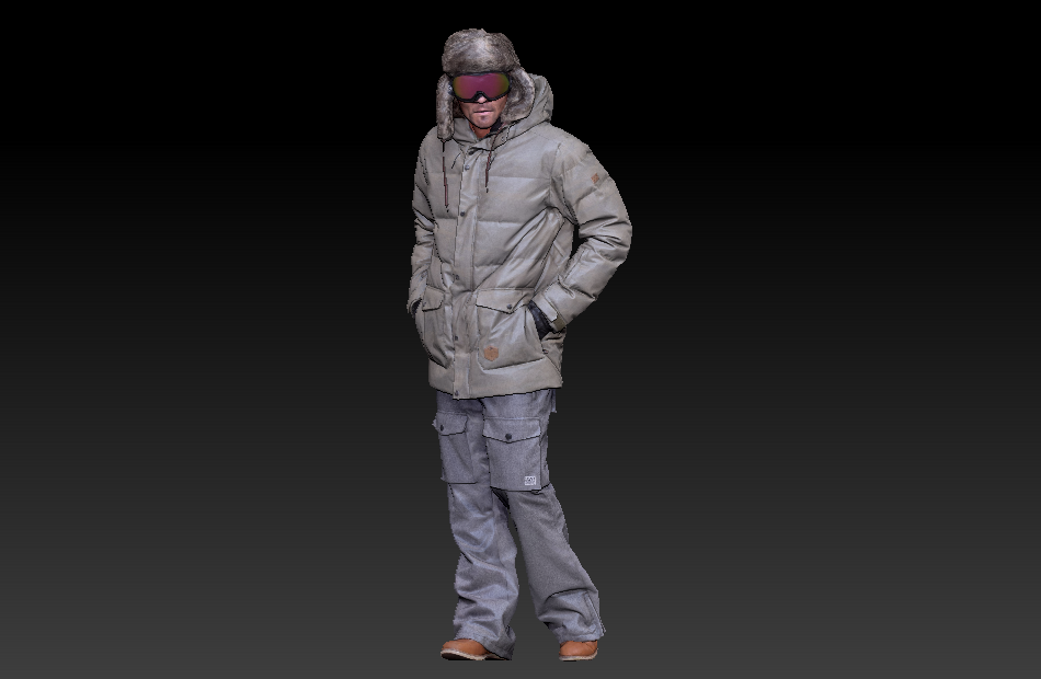 羽绒服大衣男人冬季服装男孩写实人物3d扫描模型下载插图2