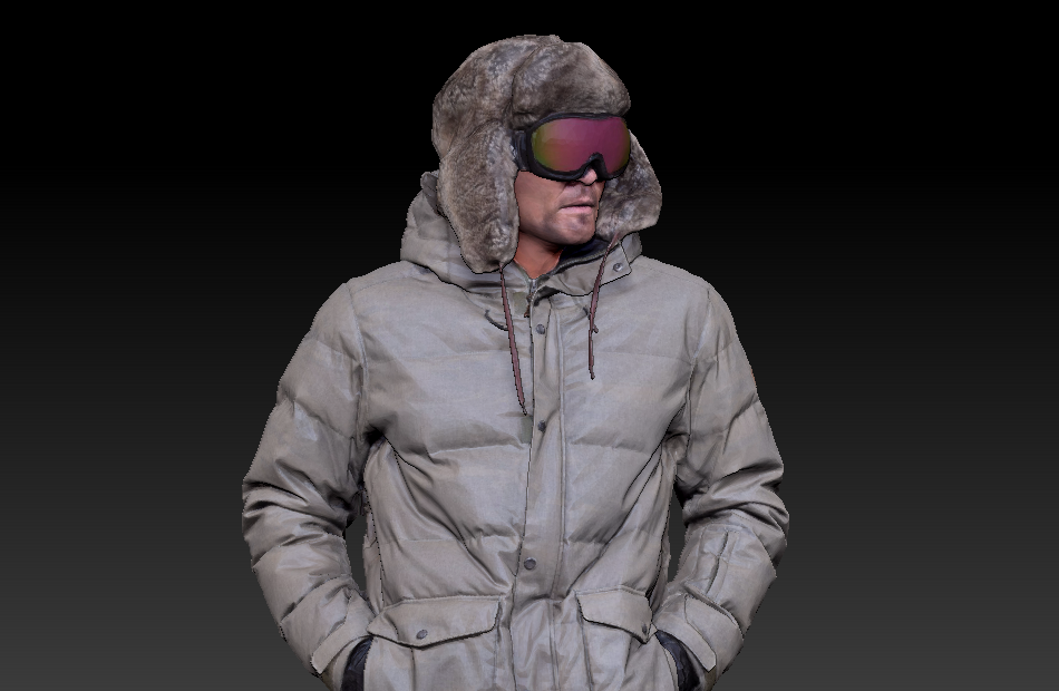 羽绒服大衣男人冬季服装男孩写实人物3d扫描模型下载插图3