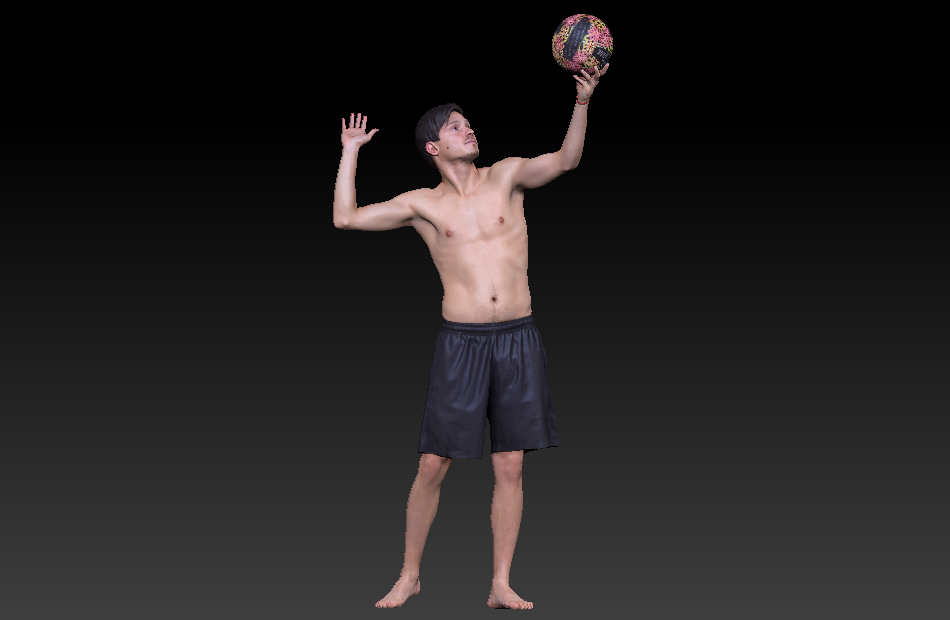 打排球的男孩沙滩排球动作人物模型3d扫描人物模型下载插图
