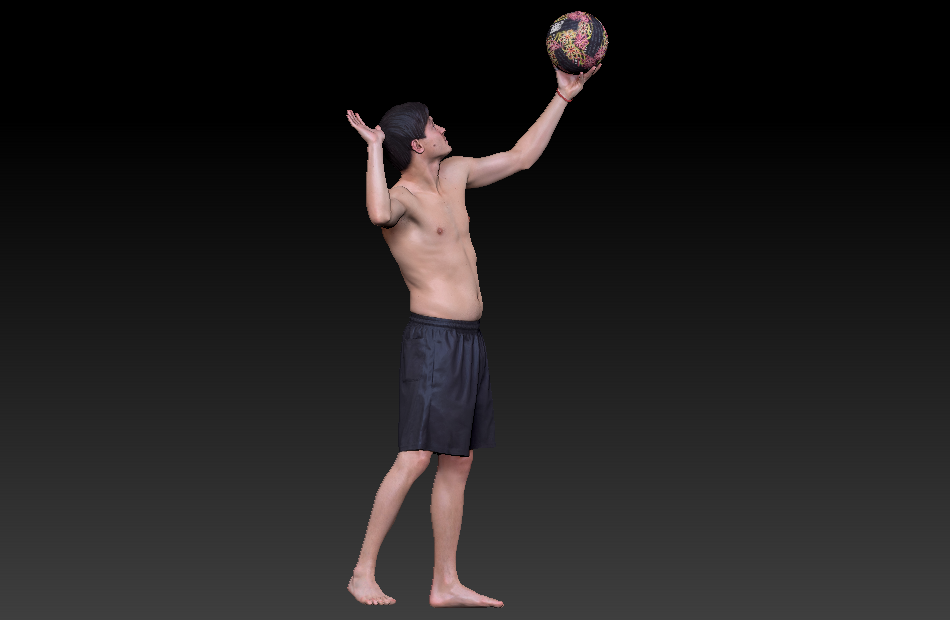打排球的男孩沙滩排球动作人物模型3d扫描人物模型下载插图1