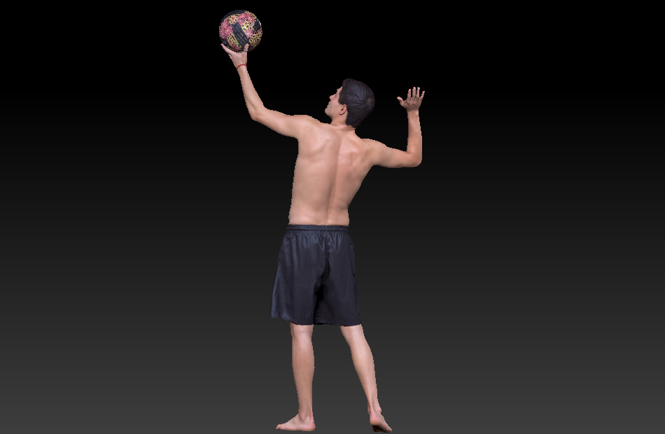 打排球的男孩沙滩排球动作人物模型3d扫描人物模型下载插图2
