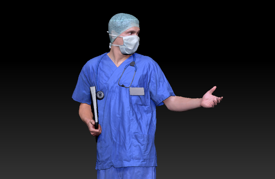 戴口罩外科医生手术科医生手术服男医生3d写实模型下载插图2