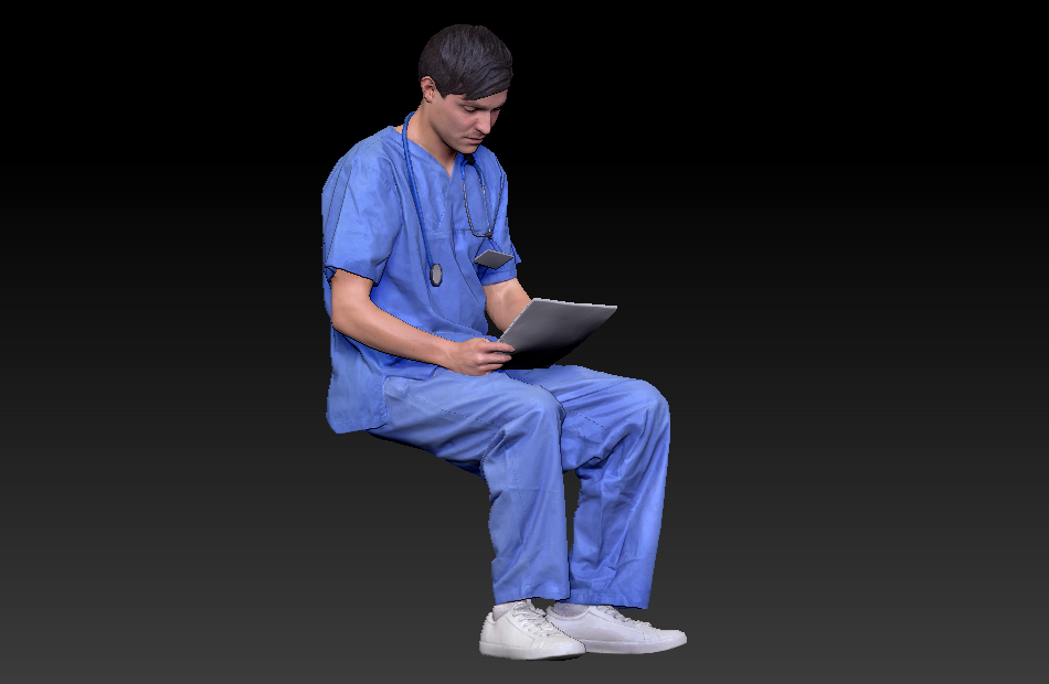 外科医生手术科医生手术服男医生3d写实模型下载插图1