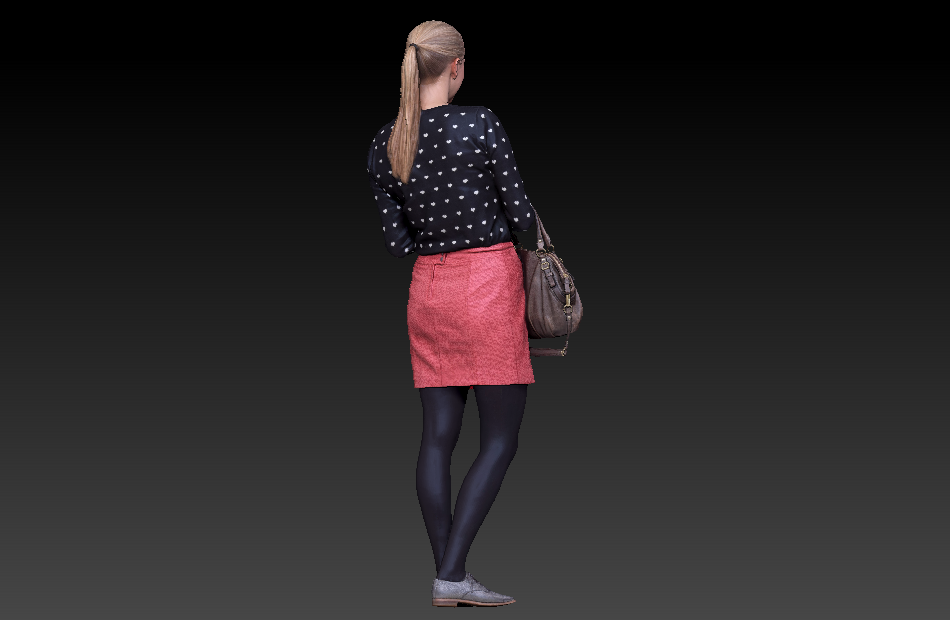 拎包的时尚女孩好身材美女3d写实人物模型下载插图1