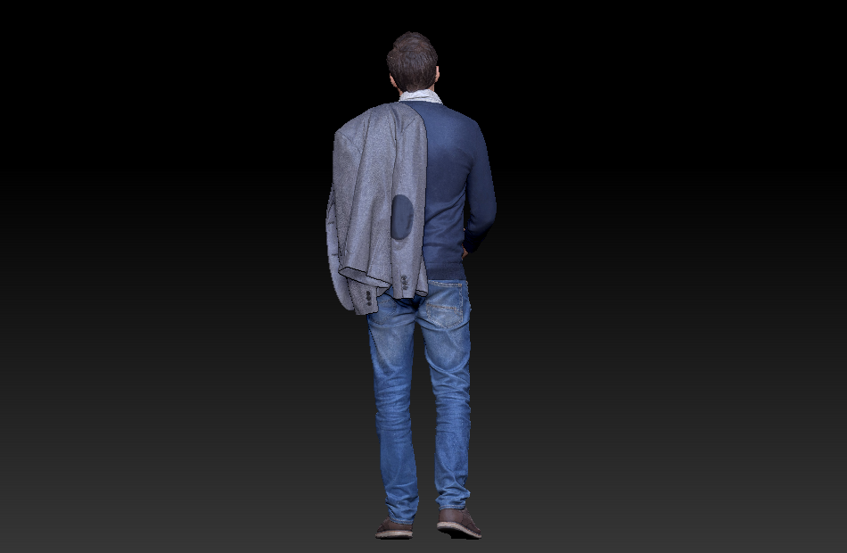 伸手准备捂手的男人3d扫描写实人物模型下载插图1