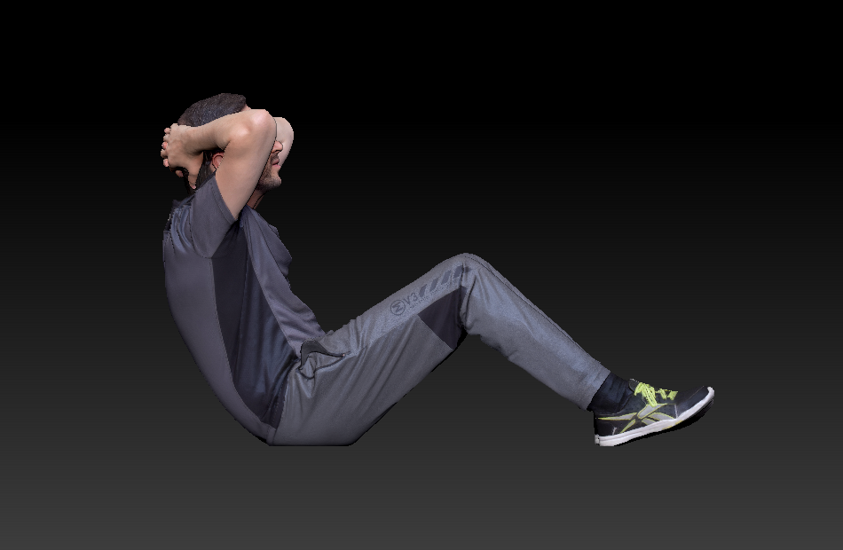 仰卧起坐运动的男人3d写实人物模型下载插图2