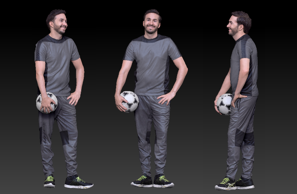 足球运动员3d写实人物扫描模型下载插图