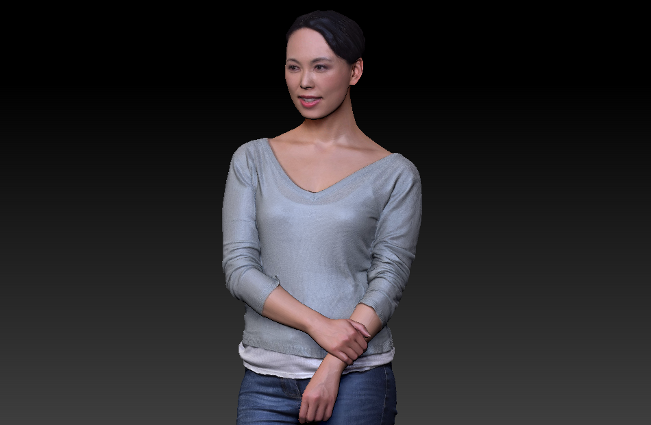 站立的女孩写实人物3d模型下载插图1