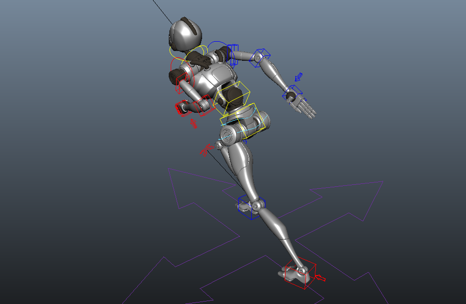 未来机械战士白色科幻机器人maya绑定角色模型下载插图3