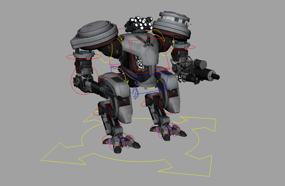 机甲战士Robot_rig带武器武装机器人maya模型想下载插图