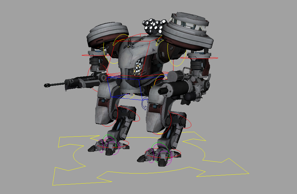 机甲战士Robot_rig带武器武装机器人maya模型想下载插图3