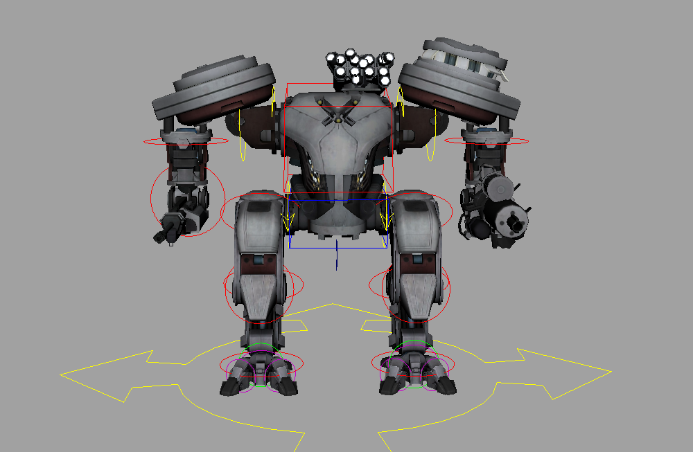 机甲战士Robot_rig带武器武装机器人maya模型想下载插图4