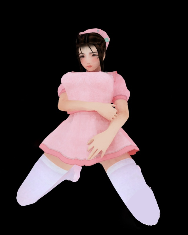 小护士，衣服是独立的， 3D模型插图