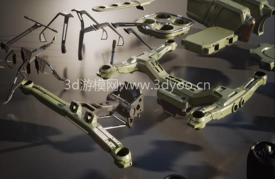 航拍无人机3D模型-Kitbash3d – Veh Drones插图1