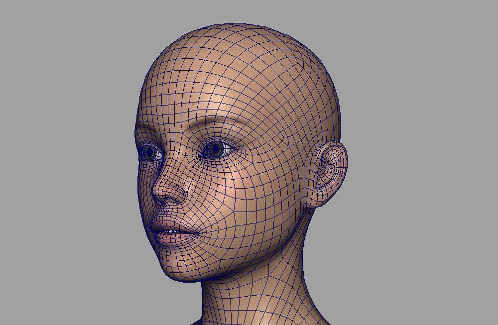四边形布线女性人物写实游戏基础人体3d模型下载插图4
