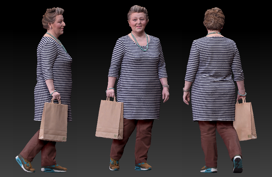 购物的中年妇女Barbara中年大妈3d写实人物模型下载插图