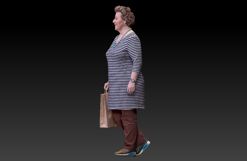 购物的中年妇女Barbara中年大妈3d写实人物模型下载插图1