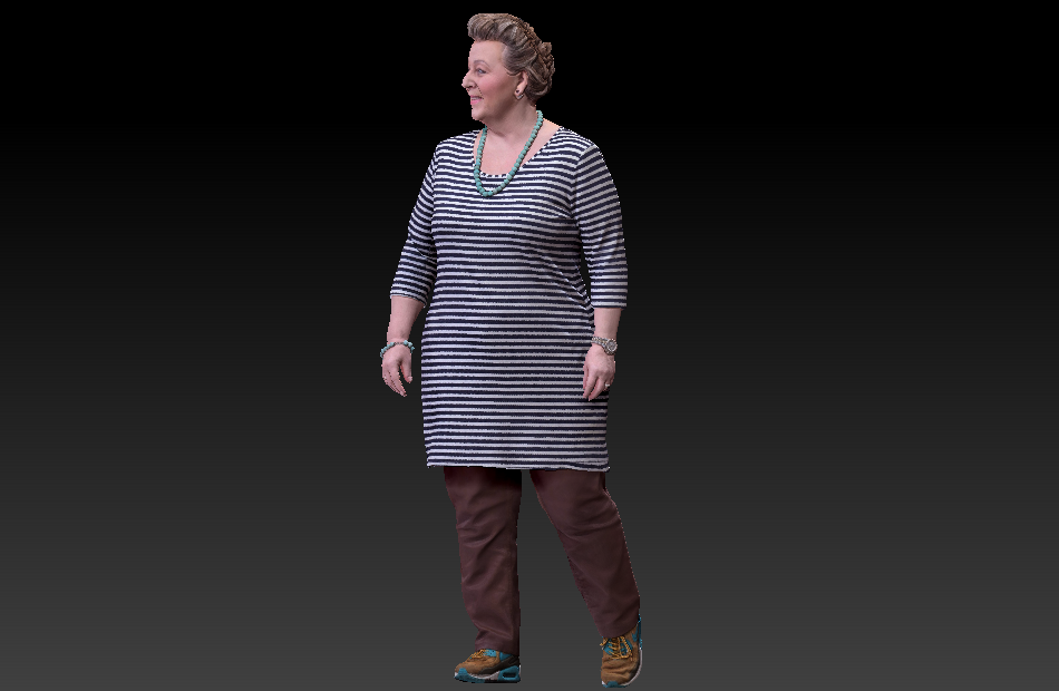 散步的中年妇女Barbara中年大妈3d写实人物模型下载插图1