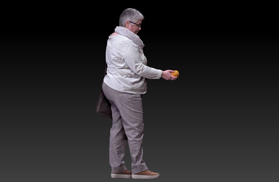 肥胖的中年妇女戴眼镜女人3d写实人物模型下载插图1