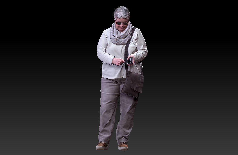 买菜的老年人中年妇女3d写实人物模型下载插图