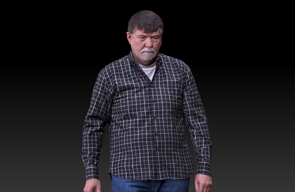 提购物袋的老年人白胡子中年男子3d扫描人物模型下载插图2
