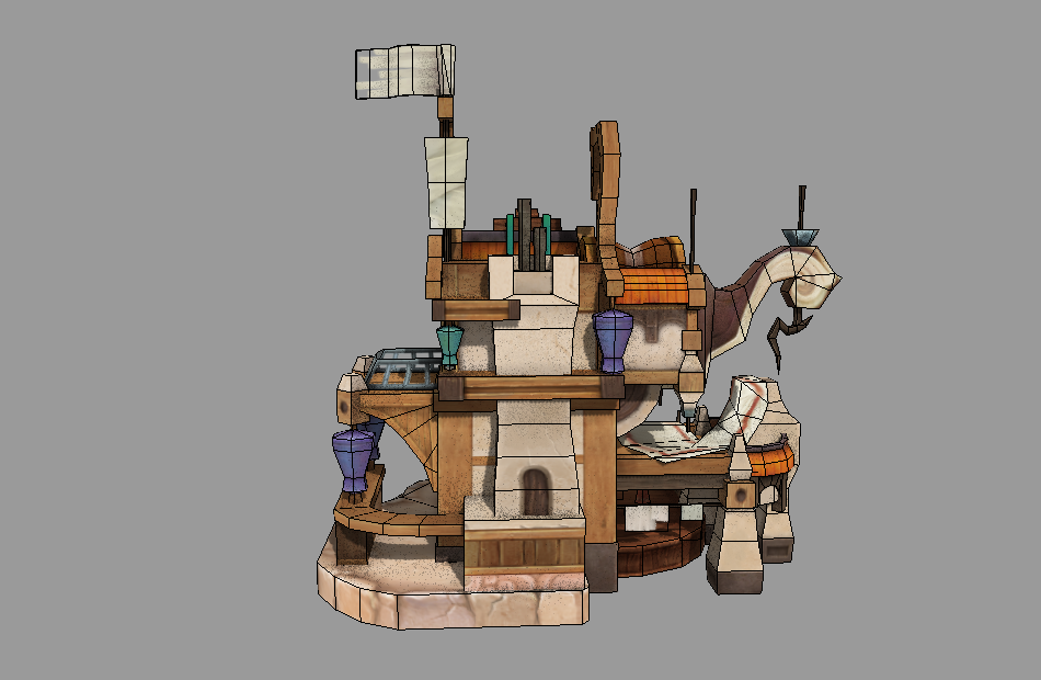 缝纫店sewing房子3d手绘游戏场景模型下载插图2