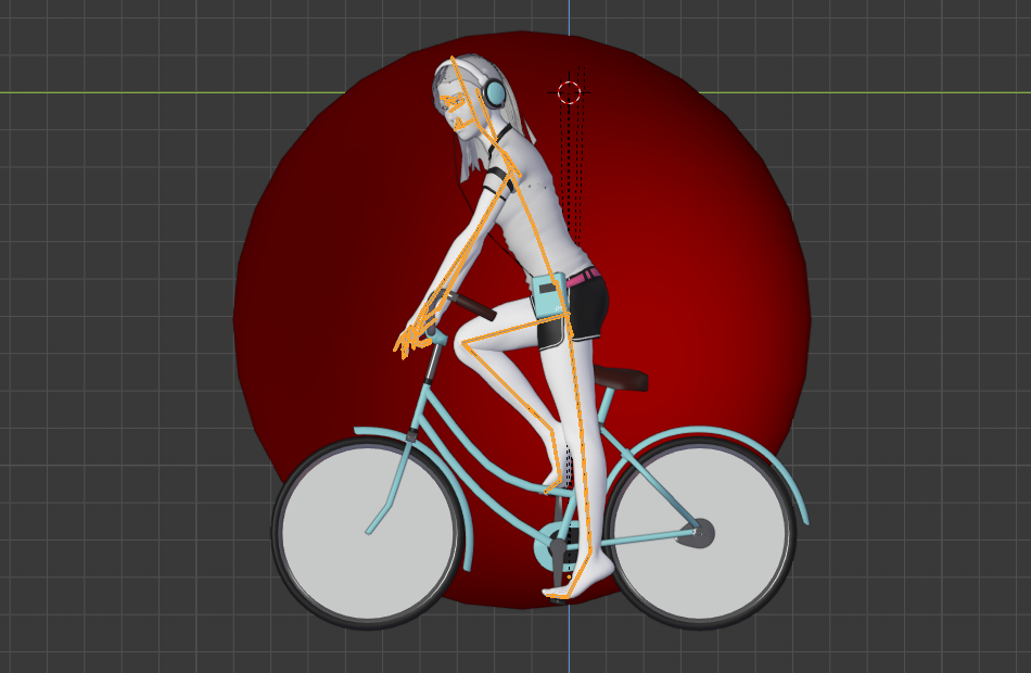 带耳机骑自行车的女孩fbx骨骼绑定模型下载插图