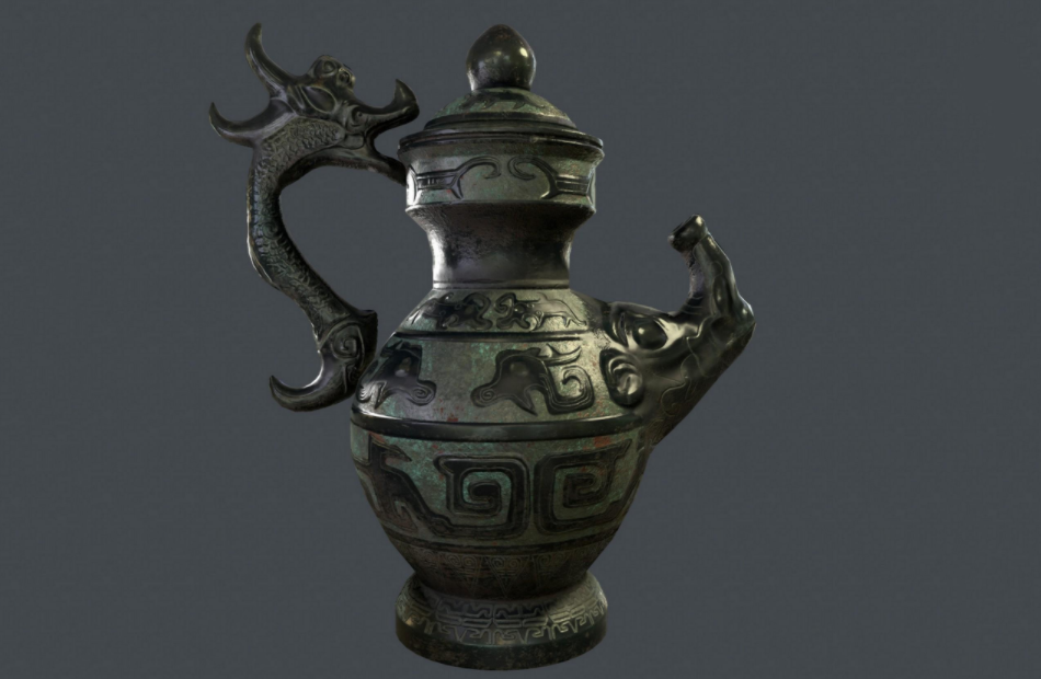 中国古代青铜壶3d模型下载插图