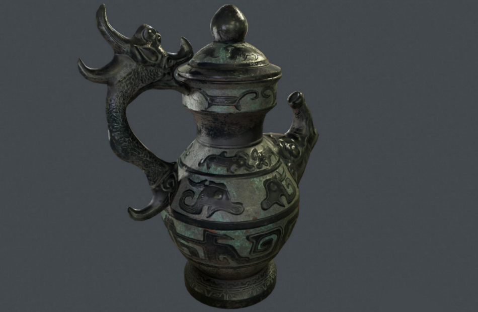 中国古代青铜壶3d模型下载插图2