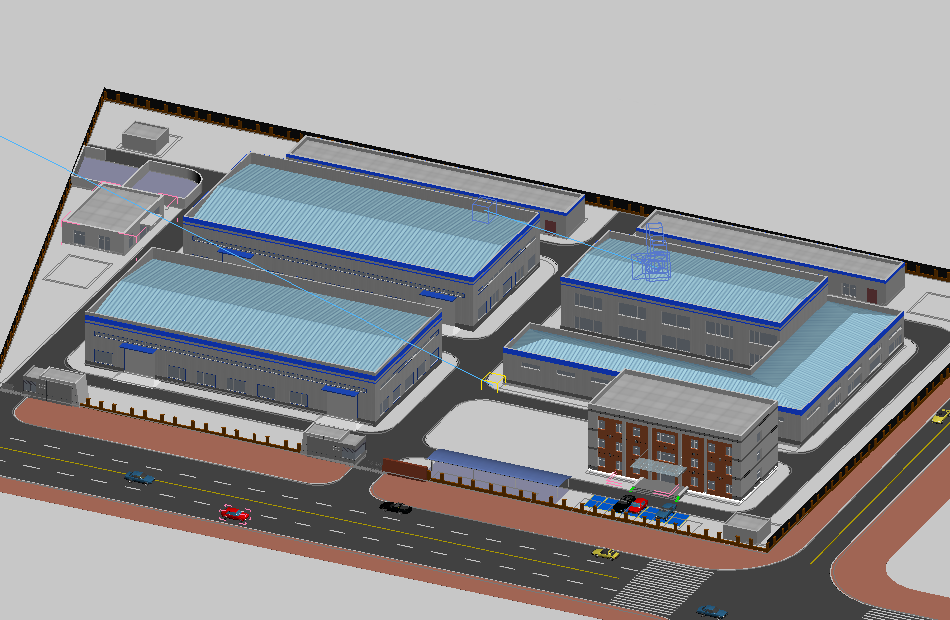 工厂厂区建筑效果图3dmax模型设计下载插图1