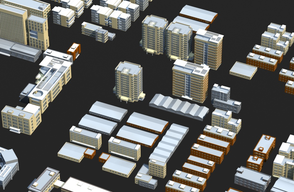 城市建筑群工业园区建筑场景商业街道建筑3dMax模型下载插图2