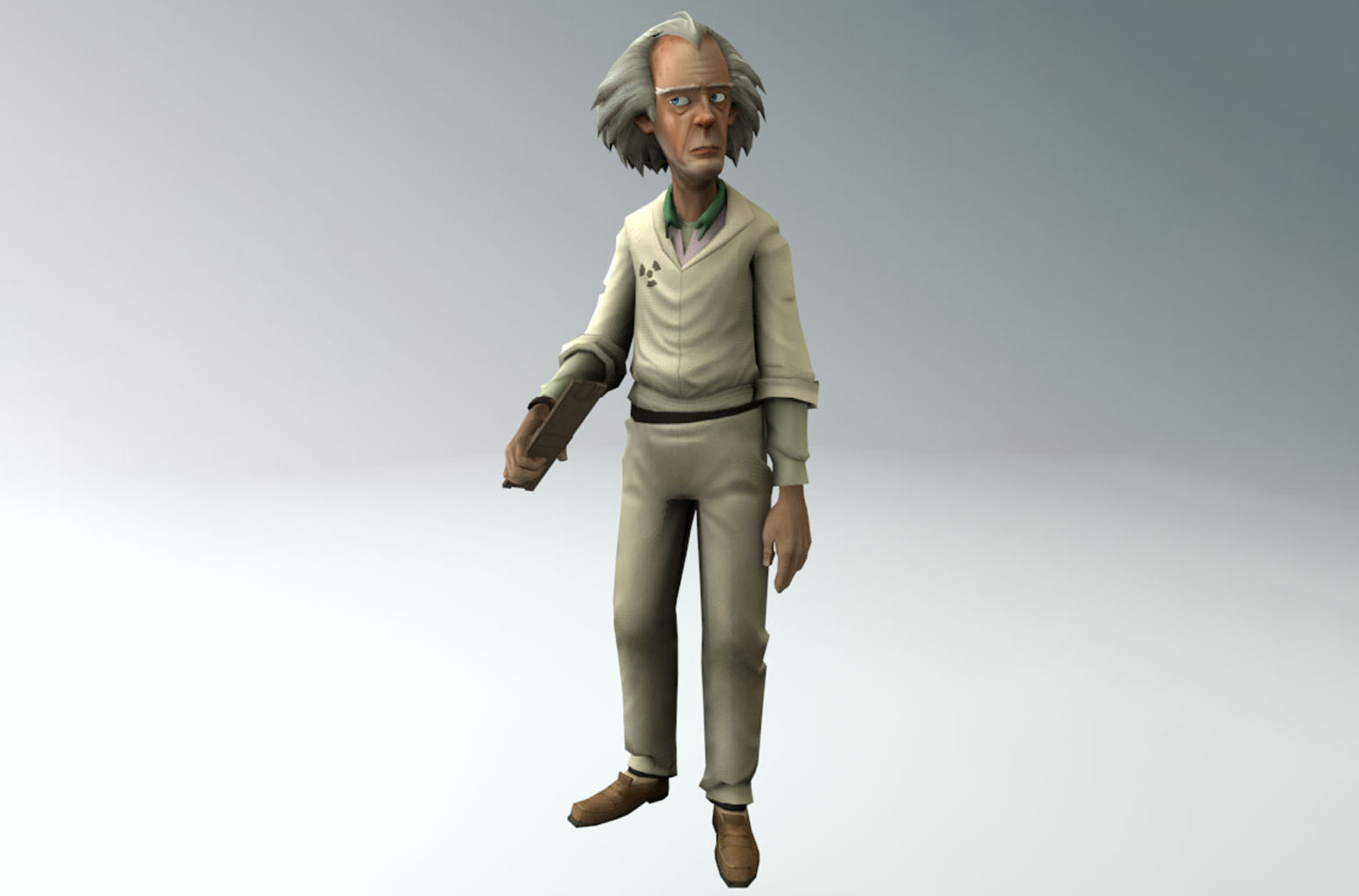 老教授、白发老人、科学家、爱因斯坦3d模型插图4