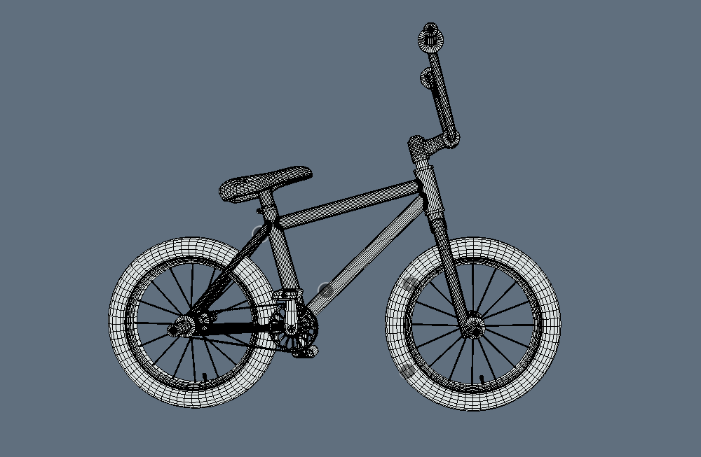 儿童自行车旧的的BMX自行车blend模型下载插图3