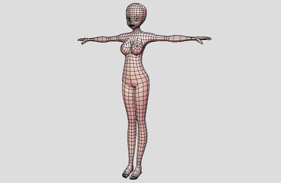 动漫人物female-body-practice女性身体练习OBJ模型下载插图1