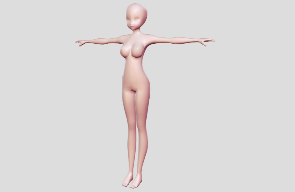 动漫人物female-body-practice女性身体练习OBJ模型下载插图