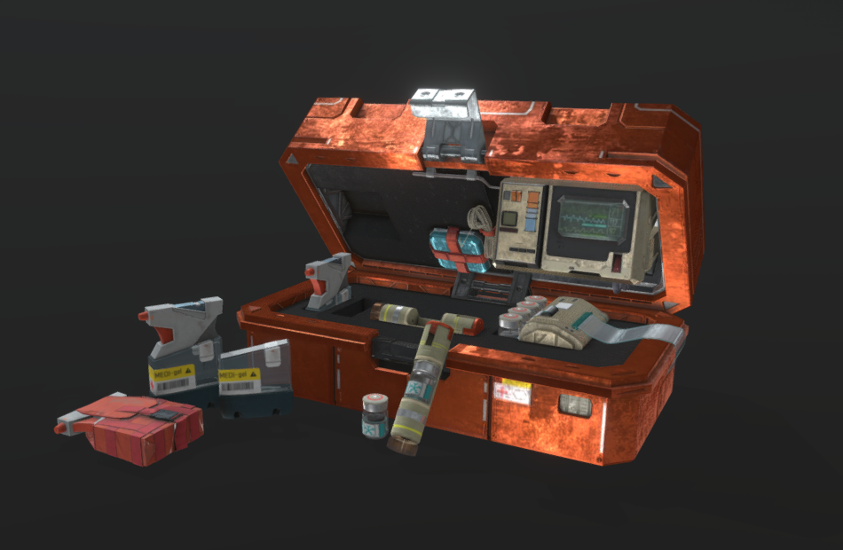 医疗救援箱、药箱、医生手提箱、科幻救援医药箱fbx模型插图