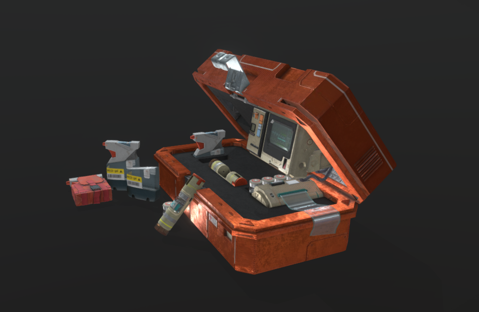 医疗救援箱、药箱、医生手提箱、科幻救援医药箱fbx模型插图2