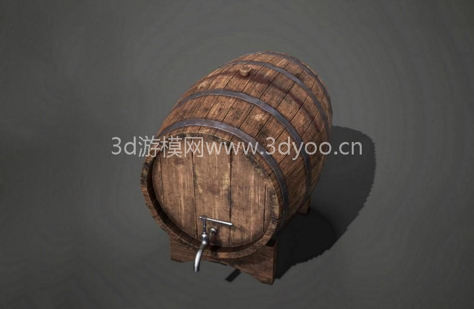中世纪旧酒桶、木桶barrel次世代写实模型下载插图1