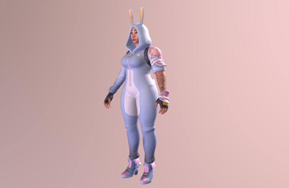 堡垒之夜-兔子套装兔女郎皮肤兔女孩fbx游戏角色模型下载插图1