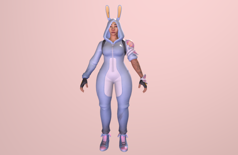 堡垒之夜-兔子套装兔女郎皮肤兔女孩fbx游戏角色模型下载插图