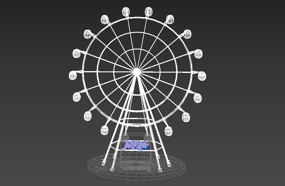 游乐场摩天轮游乐设施fbx素模模型下载插图1