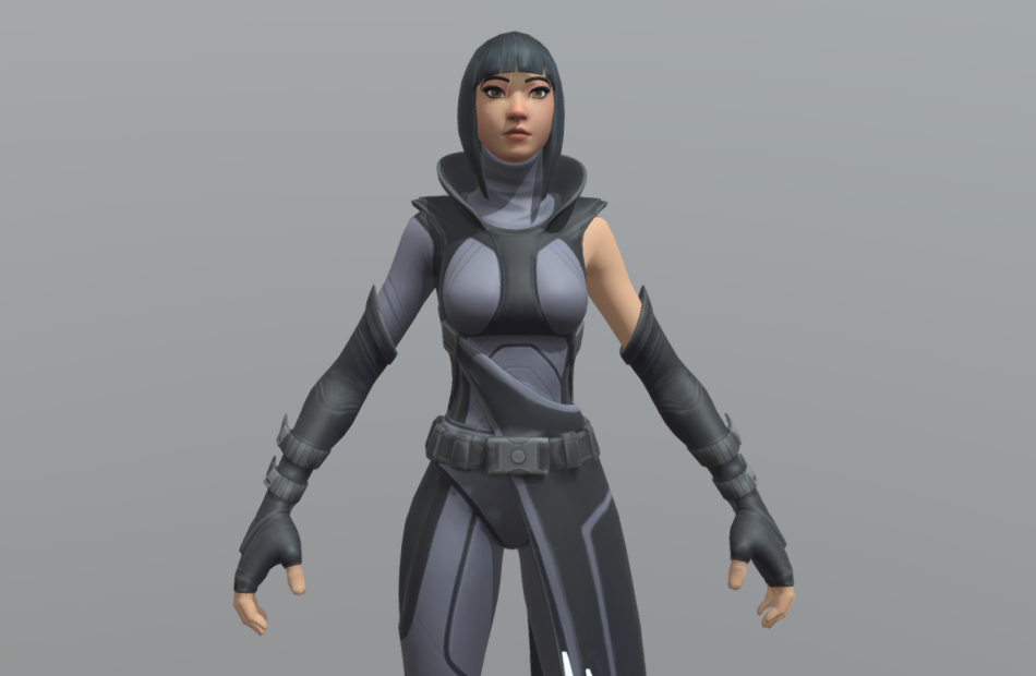 黑暗忍者dark-ninja堡垒之夜游戏角色fbx绑定模型下载插图1