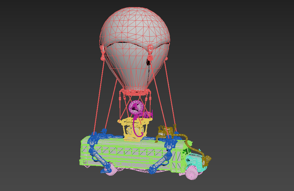 堡垒之夜Fortnite氢气球热气球巴士obj模型下载插图