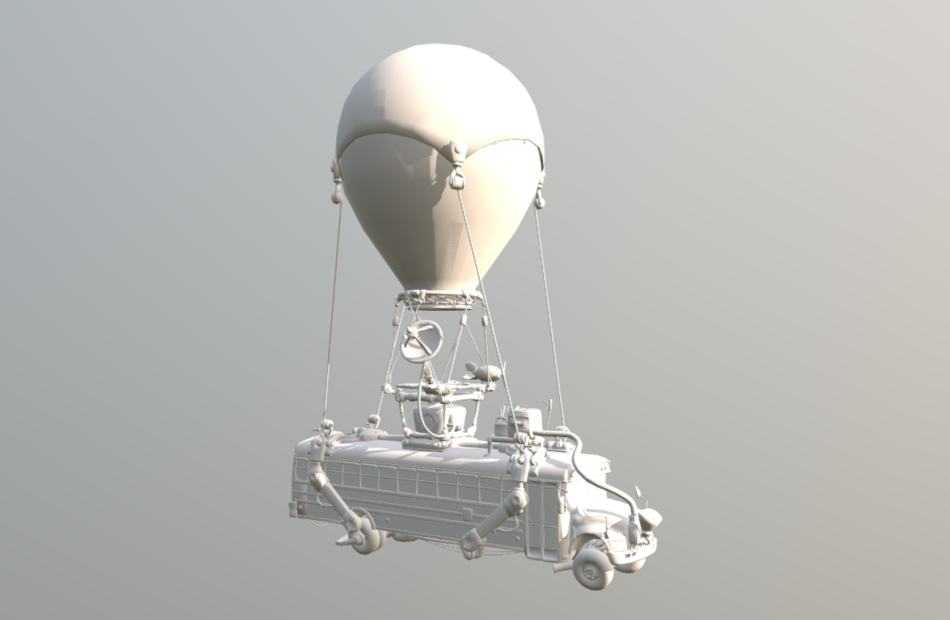 堡垒之夜Fortnite氢气球热气球巴士obj模型下载插图1