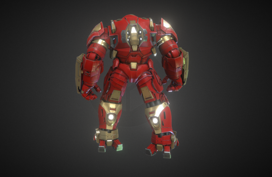 高质量钢铁侠Iron man反浩克装甲obj模型下载插图2