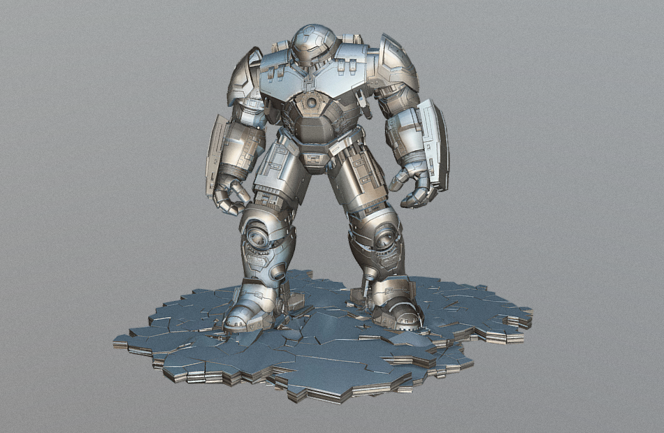 高质量精细钢铁侠反浩克装甲iron-man写实科幻机器人fbx模型下载插图