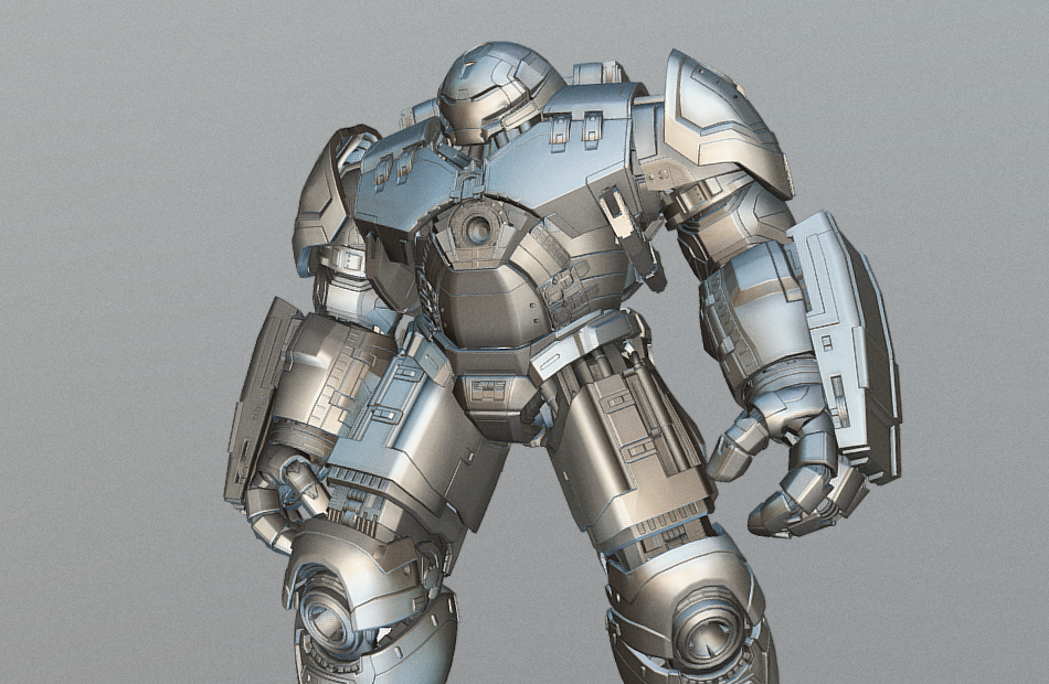 高质量精细钢铁侠反浩克装甲iron-man写实科幻机器人fbx模型下载插图2