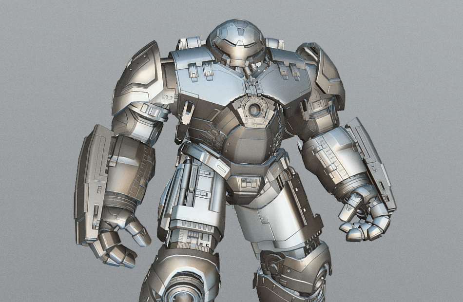 高质量精细钢铁侠反浩克装甲iron-man写实科幻机器人fbx模型下载插图3